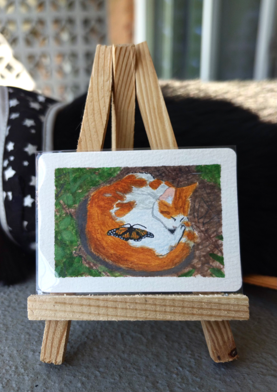 A Forest Nap aceo art card