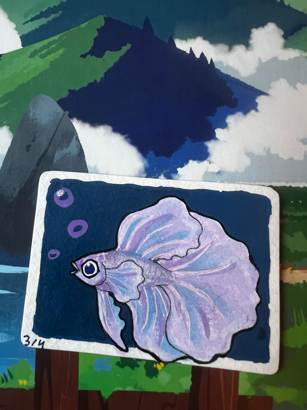 The Betta aceo art card