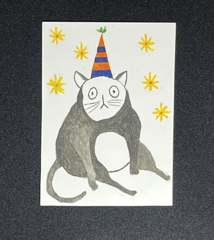 Original - Pawrty aceo art card