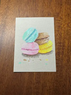 Macarons aceo art card thumbnail 2