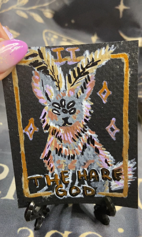 The Hare God aceo art card