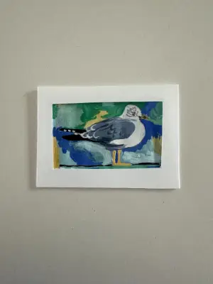 Ring Billed Gull aceo art card thumbnail 1