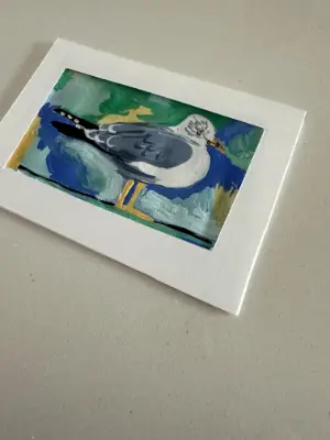 Ring Billed Gull aceo art card thumbnail 2