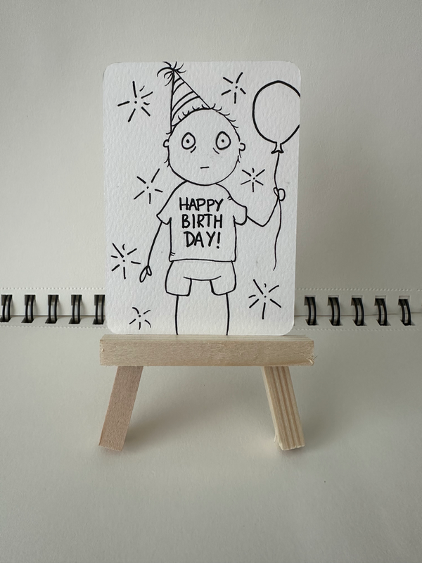 Happy Birthday aceo art card