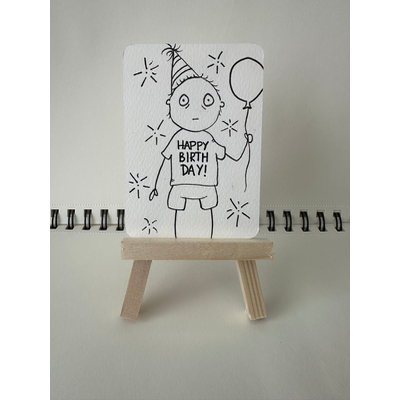 Happy Birthday aceo art card thumbnail 1