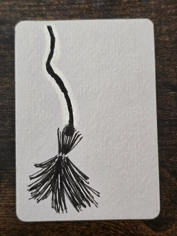 Witch's Broom #2 aceo art card