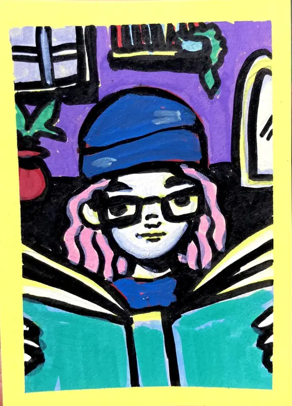 Bedroom Book aceo art card