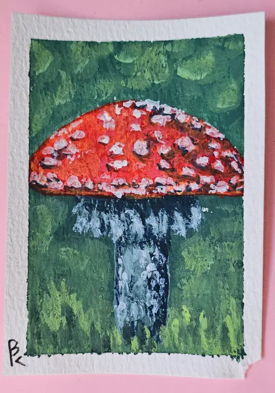 Fly Agaric Mushroom aceo art card