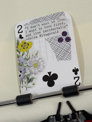 Floral Zelda Fitzgerald quote collage print by Mazerzine aceo art card thumbnail 2