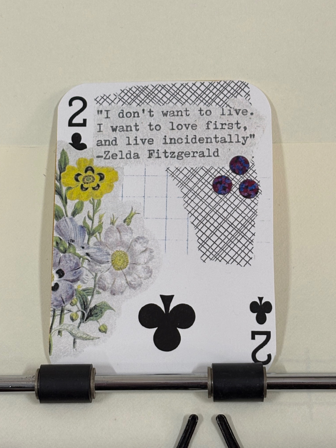 Floral Zelda Fitzgerald quote collage print by Mazerzine aceo art card