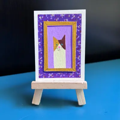ACEO Original, “Caramel,” Acrylic Paint Markers aceo art card thumbnail 2