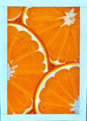 Orange Slices aceo art card thumbnail 1