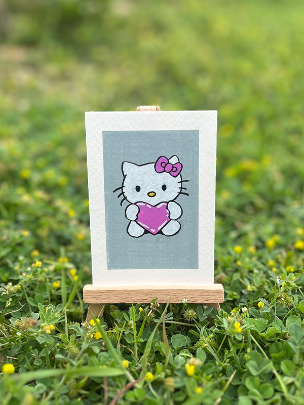 Hello Kitty Hearts It! aceo art card