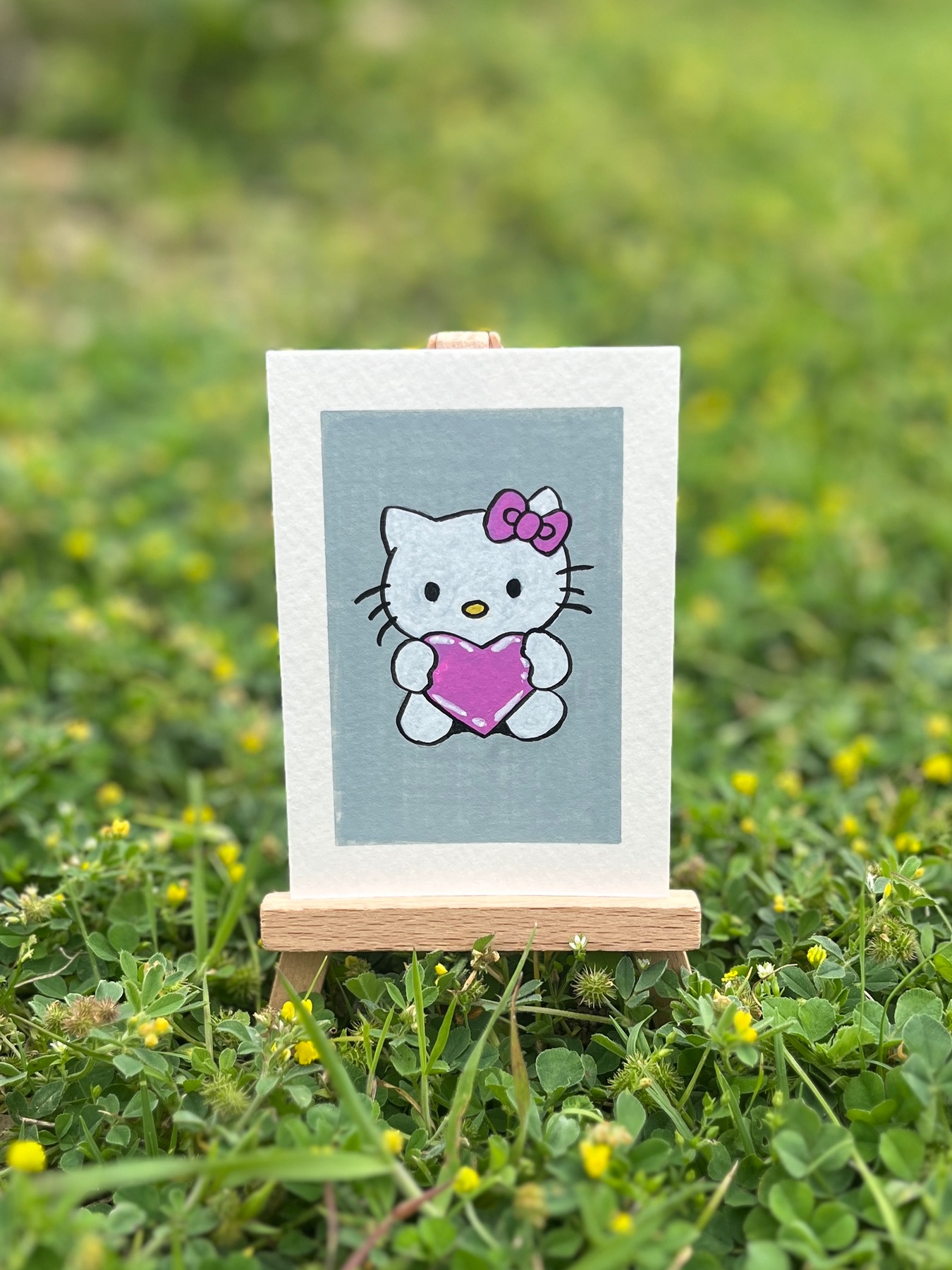 Hello Kitty Hearts It! aceo art card