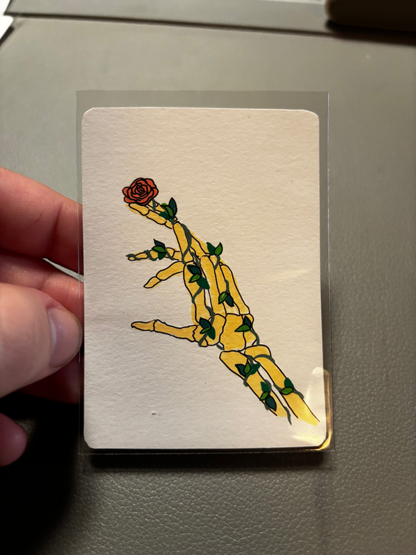 Floral Skelly 3 aceo art card