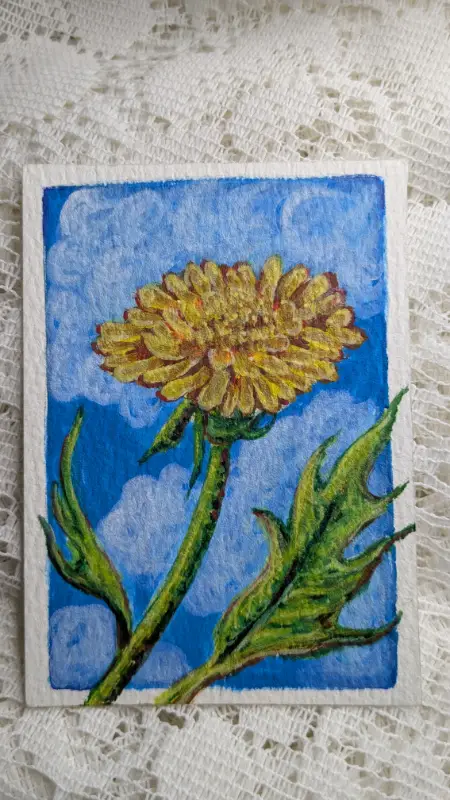 "Resilience" Dandelion tribute aceo art card