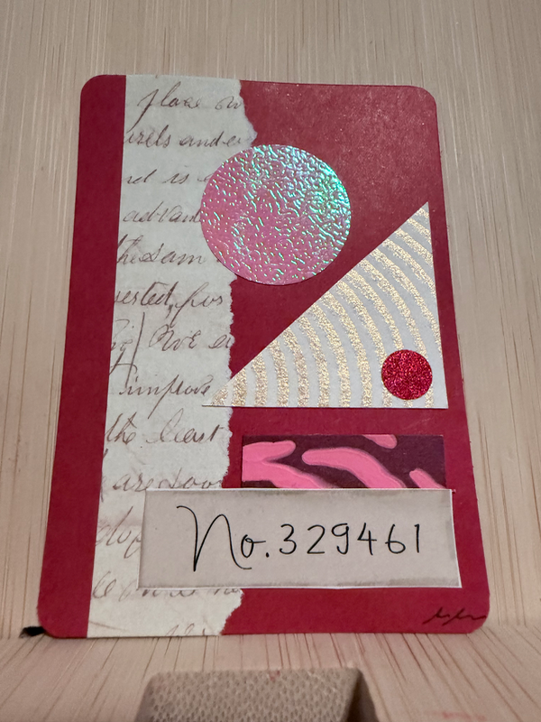Reds and Pinks Tiny Collage no. 1 aceo art card