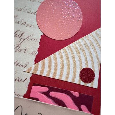 Reds and Pinks Tiny Collage no. 1 aceo art card thumbnail 2