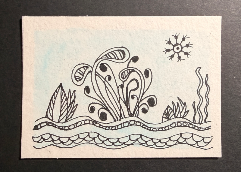 Galactic Seascape #2 aceo art card