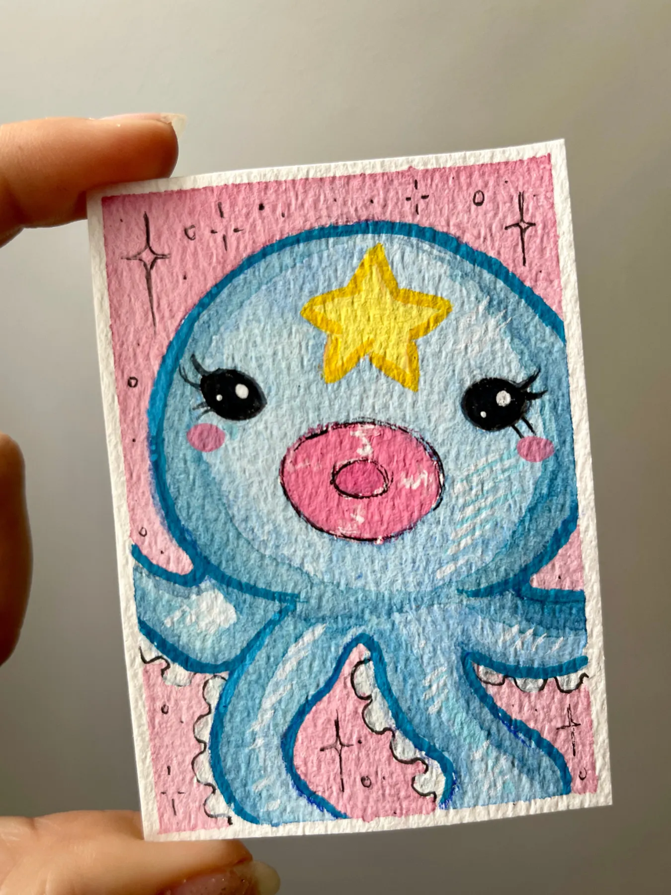 Star Octopus aceo art card