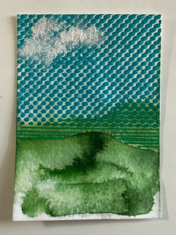 Abstract landscape aceo art card