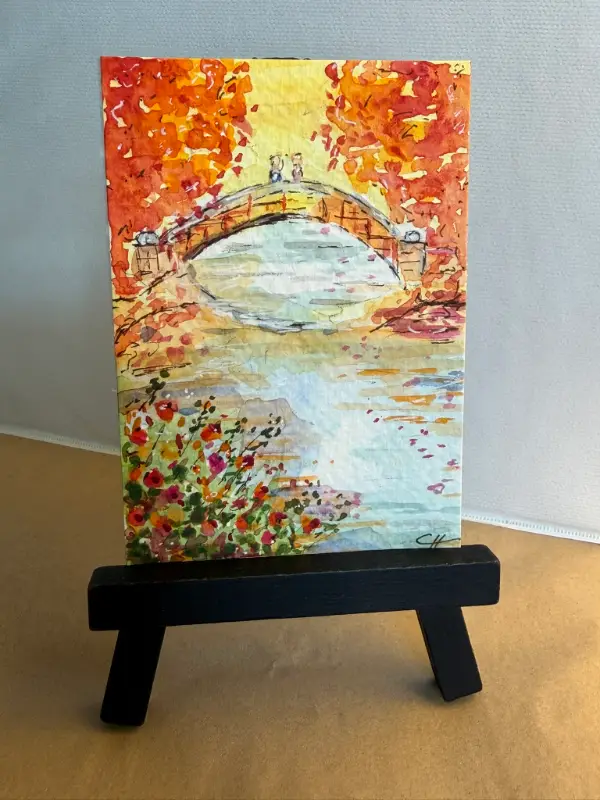 Summer Bridge aceo art card