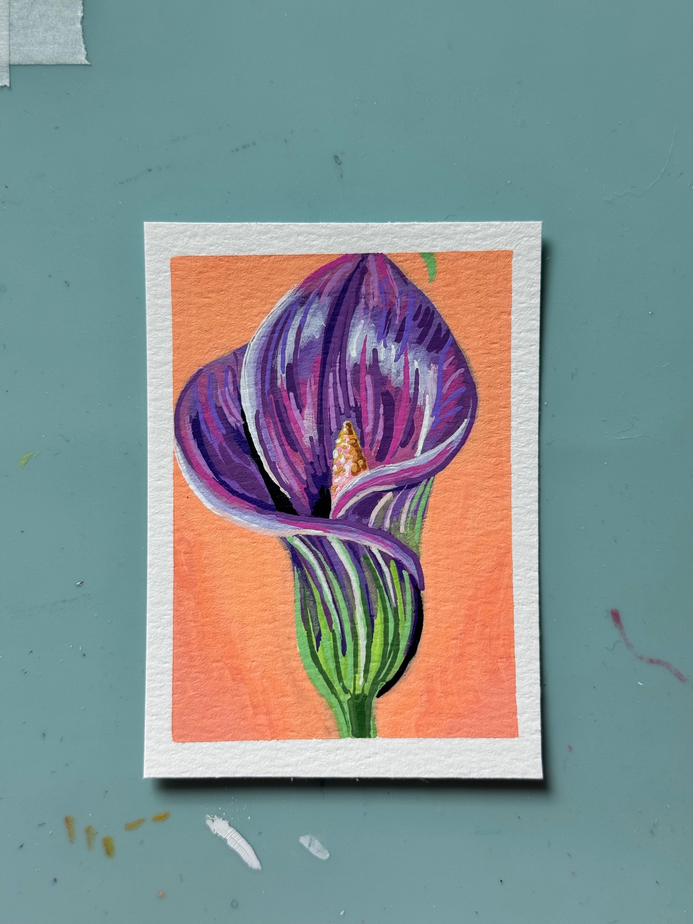 Flower aceo art card