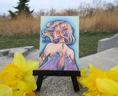 Liora, Keeper of Petals aceo art card thumbnail 1