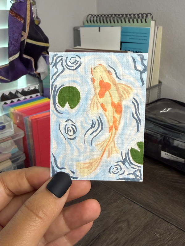 Peaceful Koi 1 by IzzieQ aceo art card