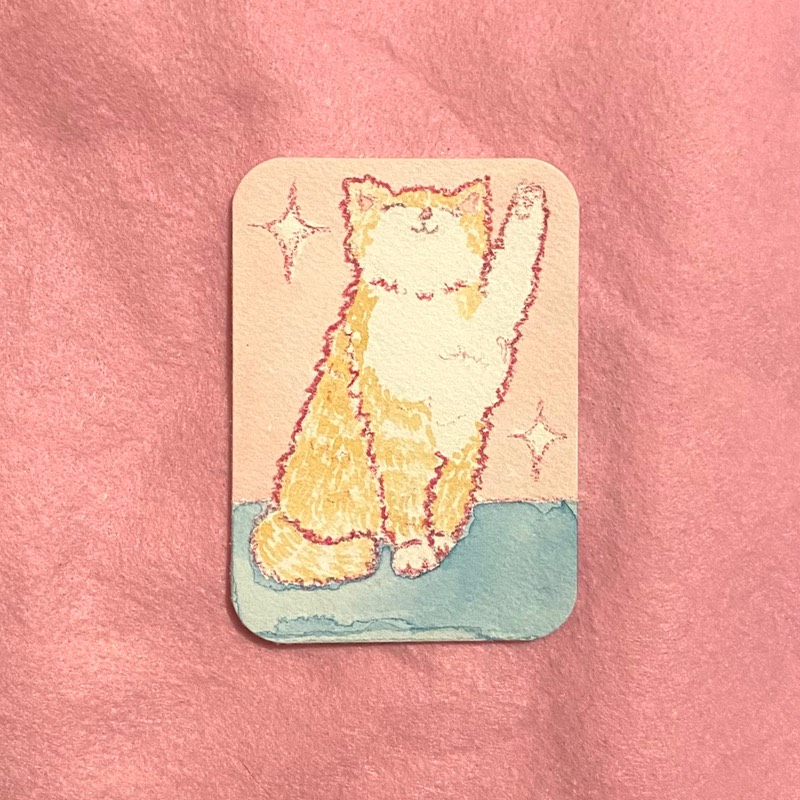sparkly cat series 2/3 aceo art card