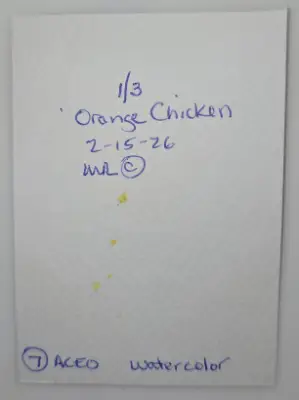 Orange Chicken 1 /3 aceo art card thumbnail 2