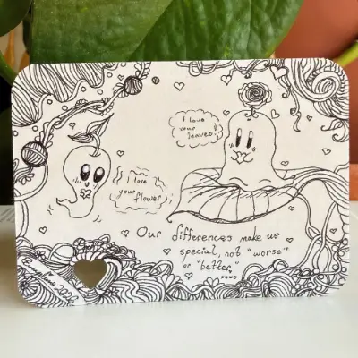 Made to Be Different 👻 Whimsical Ink ACEO, Origin Batch aceo art card thumbnail 2