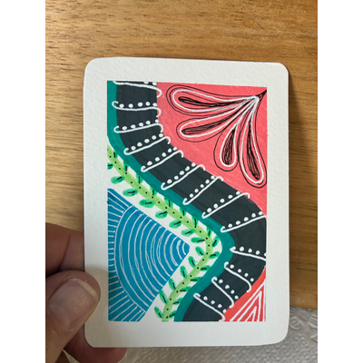 Abstract Floral aceo art card thumbnail 1