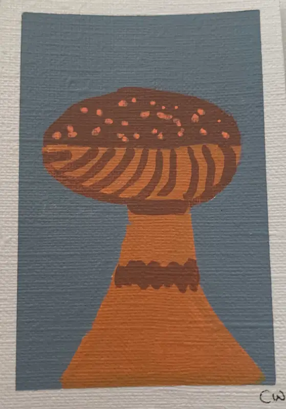 Mushroom aceo art card
