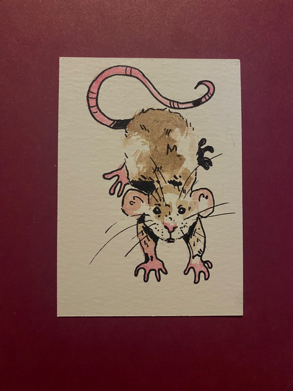 squeak squeak! aceo art card