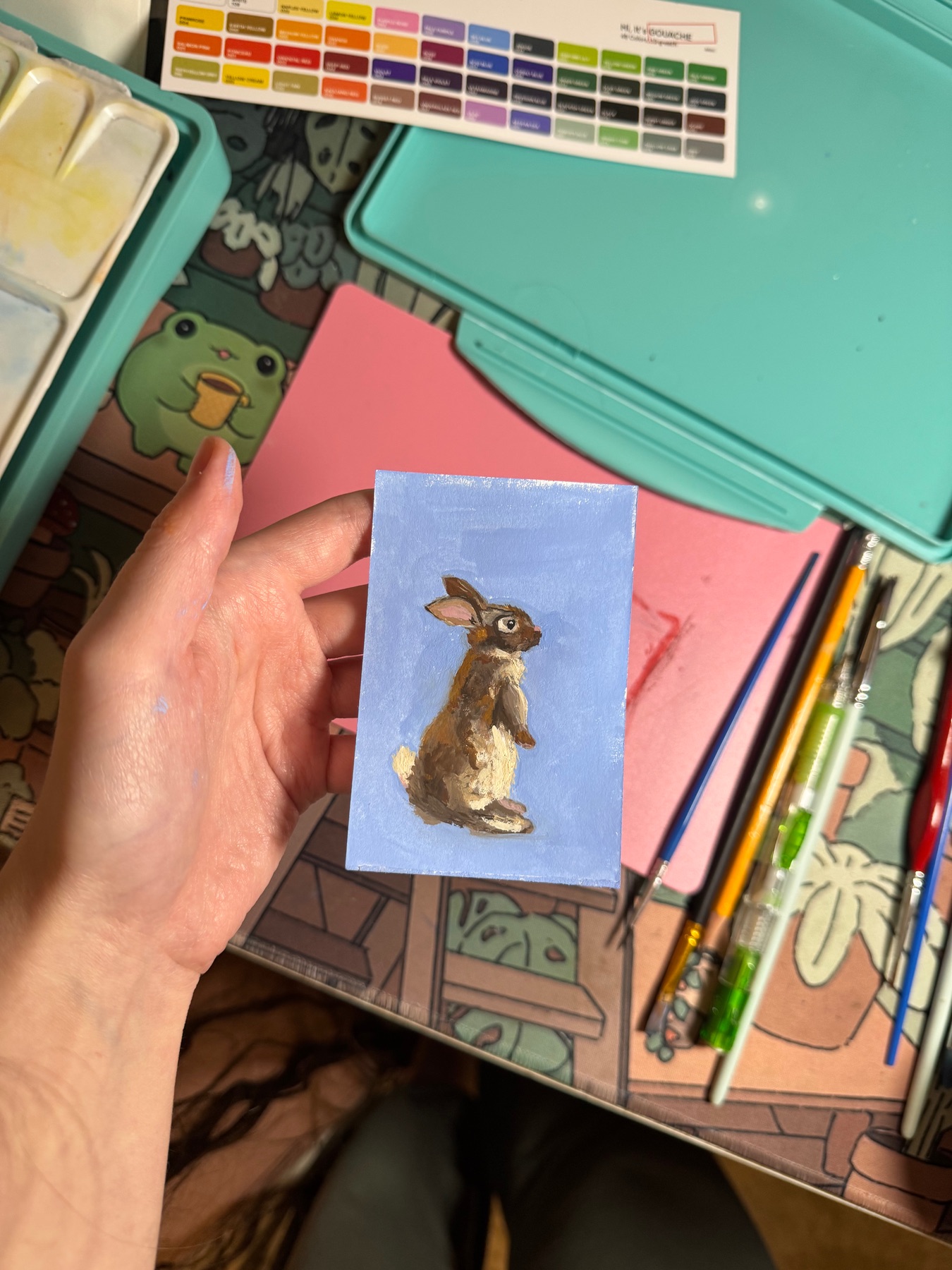 Bunny Portrait Cute aceo art card