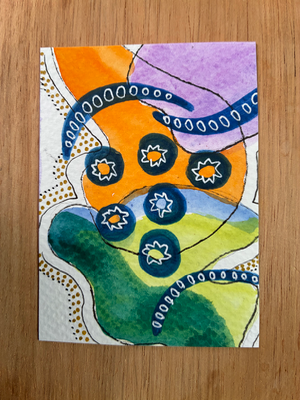 Cosmic Chaos aceo art card thumbnail 2