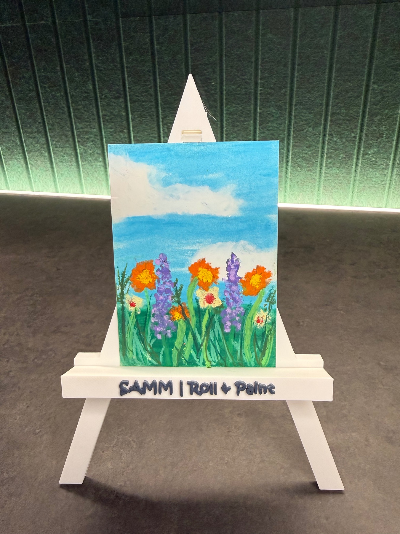 Roll&Paint day 17 | flower fields aceo art card