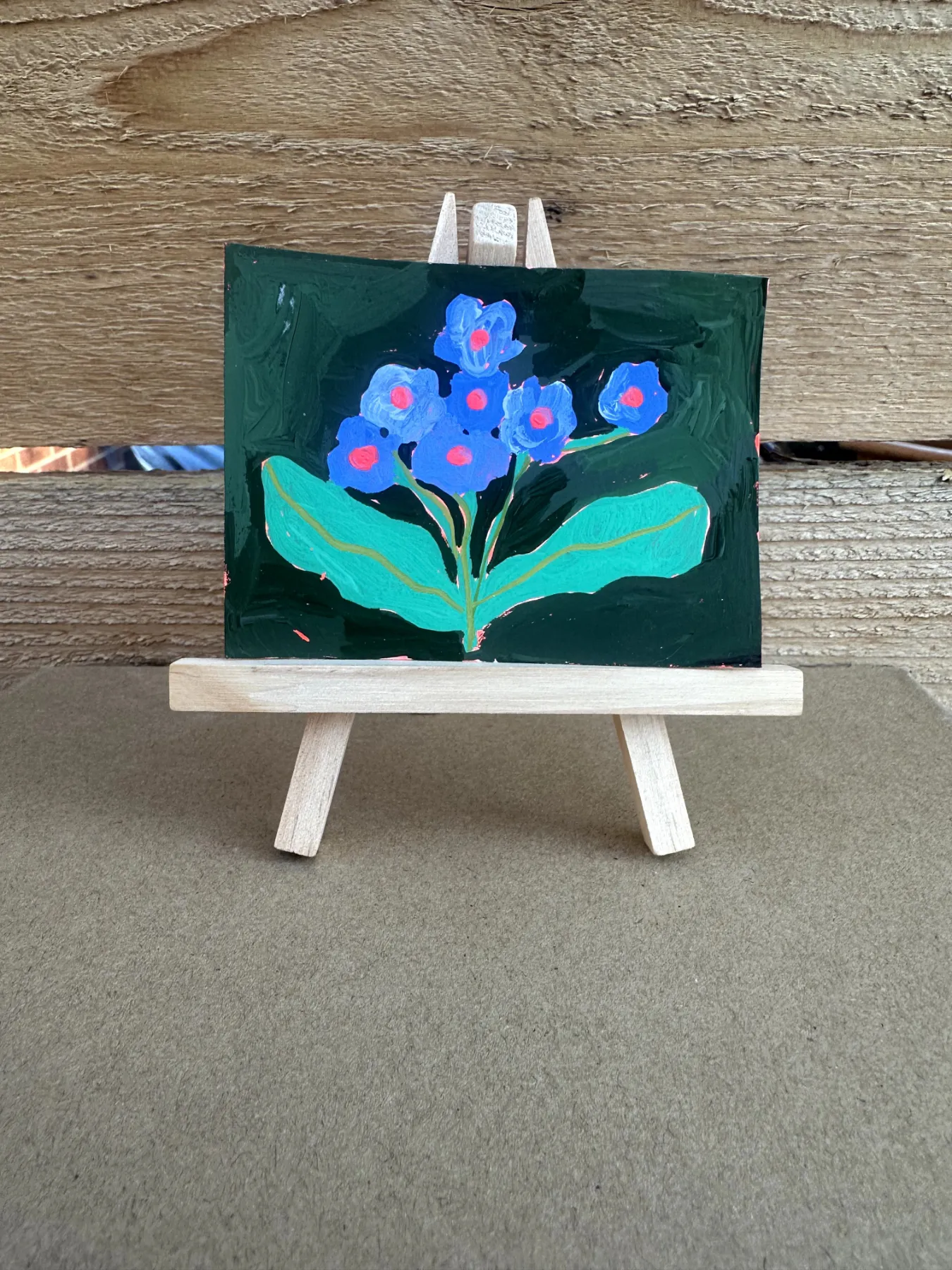 Forget-me-nots aceo art card
