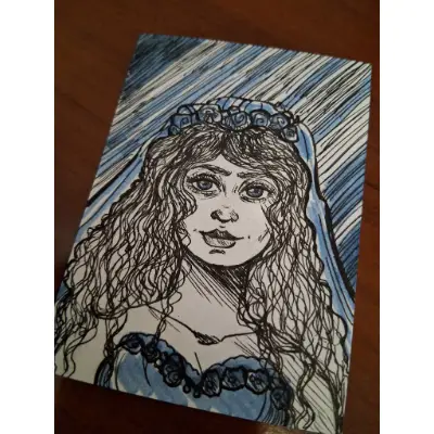 Emily, The Bride aceo art card thumbnail 3