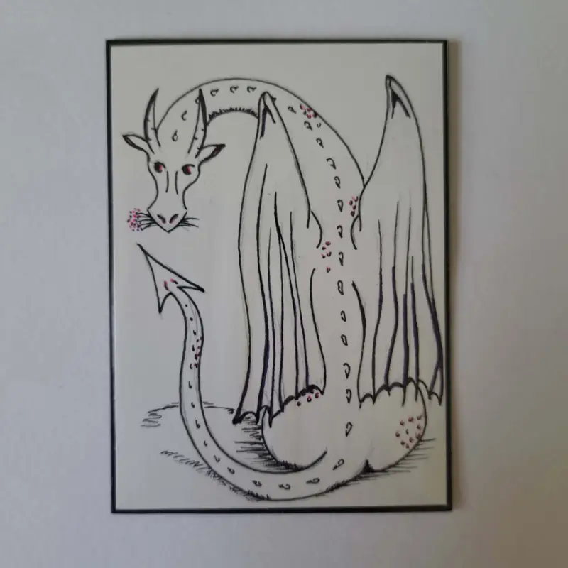 Flower Dragon aceo art card