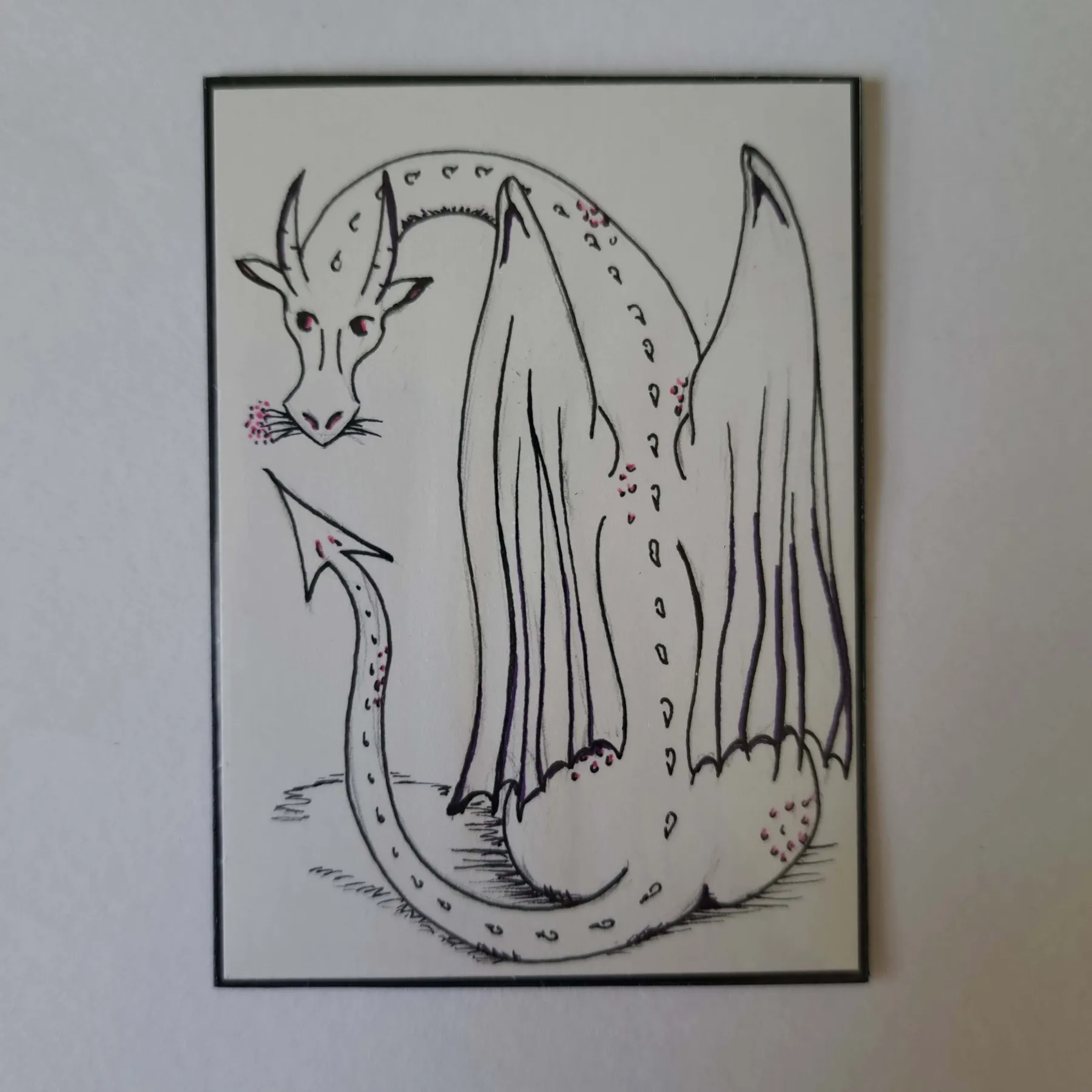 Flower Dragon aceo art card