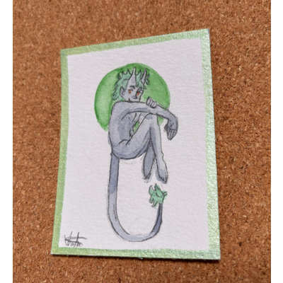 Hot Troll Summer aceo art card thumbnail 2