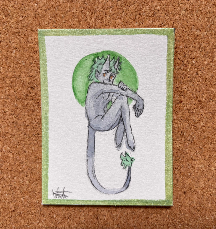 Hot Troll Summer aceo art card