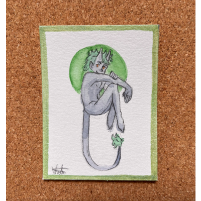 Hot Troll Summer aceo art card thumbnail 1