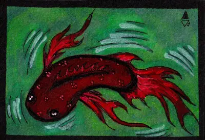 Goldfish | Seeing Red Collection aceo art card thumbnail 2