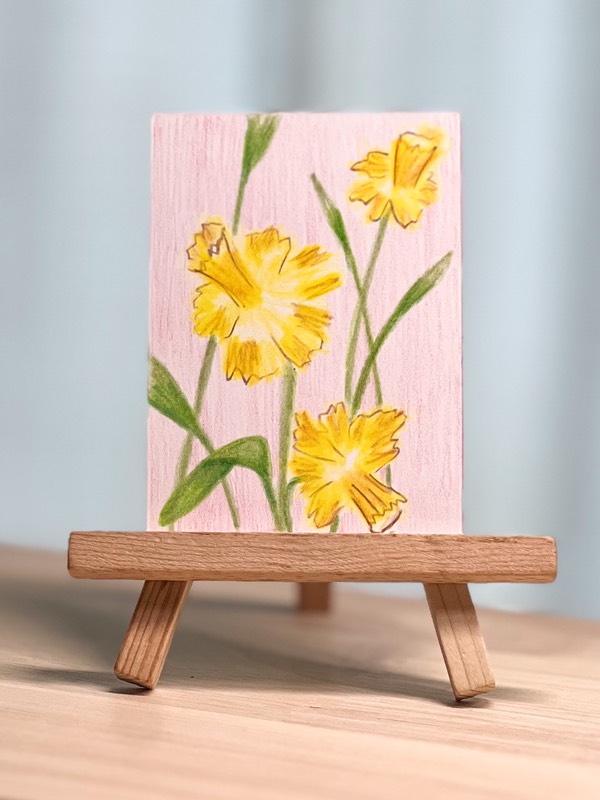Yellow Flowers (July Florals Series #5) by Kindel Thomas aceo art card