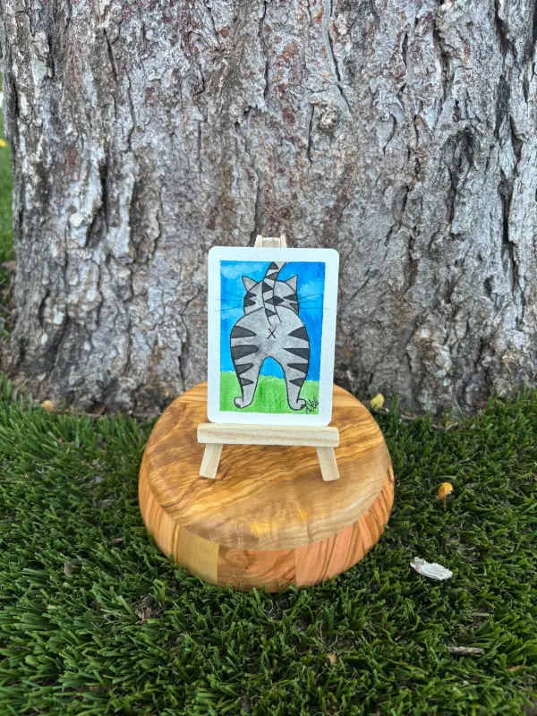 Gus the Blue Bum aceo art card