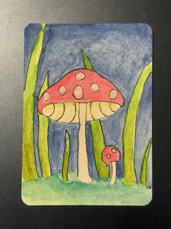 Mushroom aceo art card