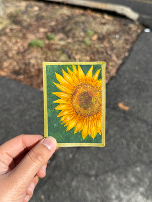 Vintage Sunflower aceo art card thumbnail 2